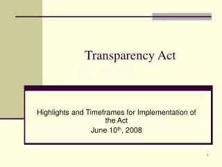 Transparency Act
