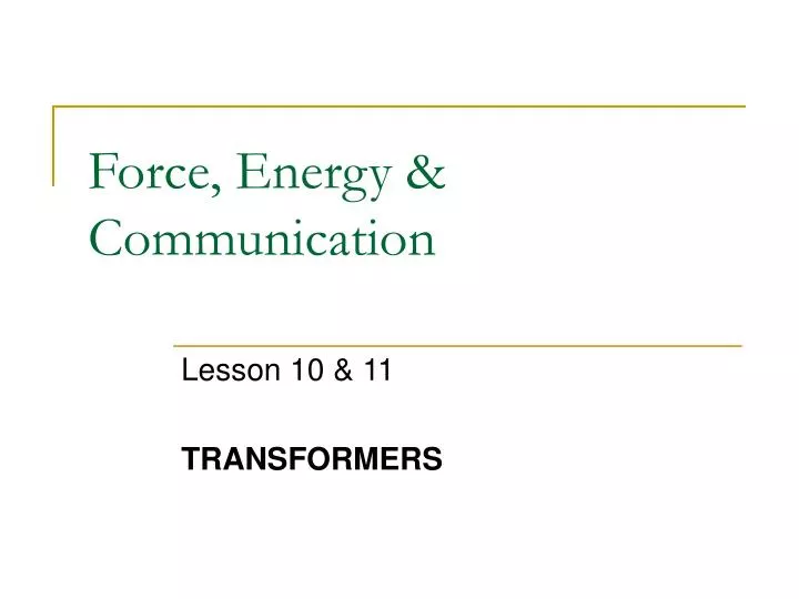 force energy communication