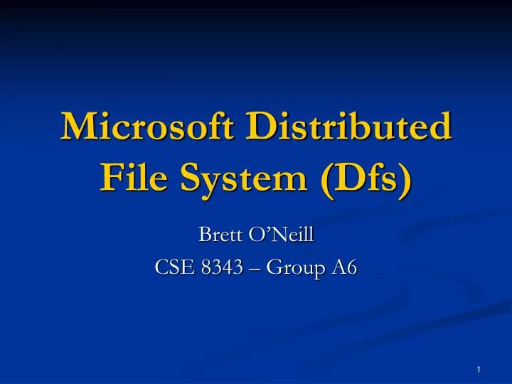 microsoft distributed file system dfs
