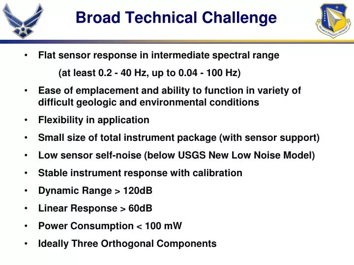 broad technical challenge