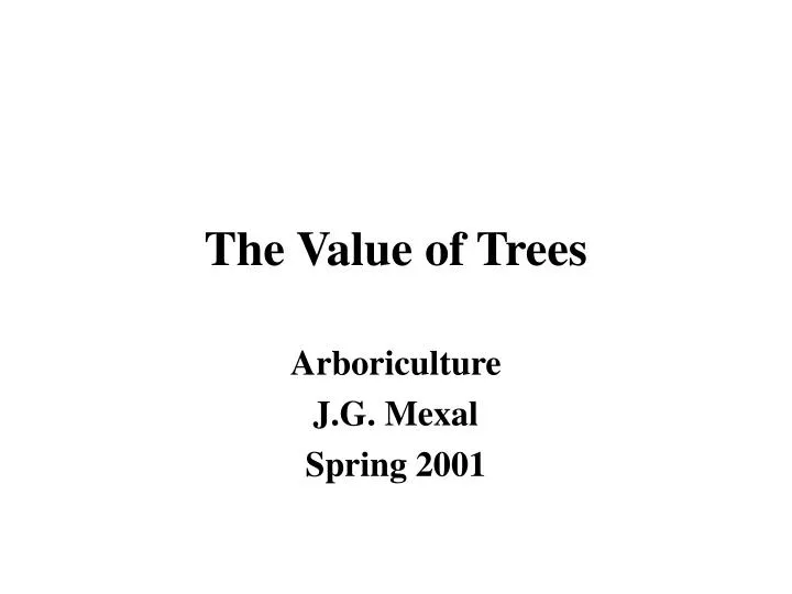 the value of trees