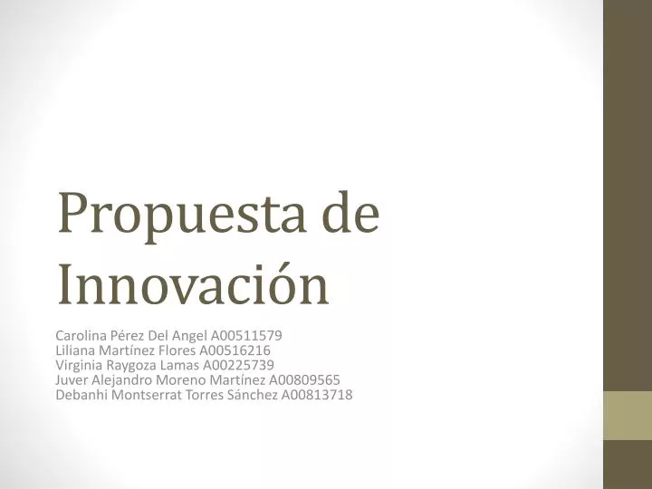 propuesta de innovaci n