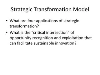 Strategic Transformation Model