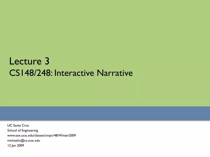 lecture 3 cs148 248 interactive narrative