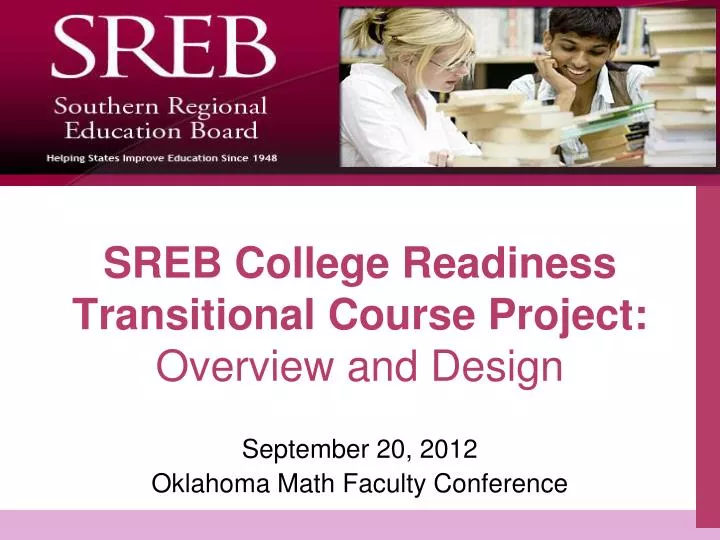 sreb college readiness transitional course project overview and design