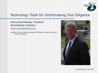 Technology Tools for Grantmaking Due Diligence