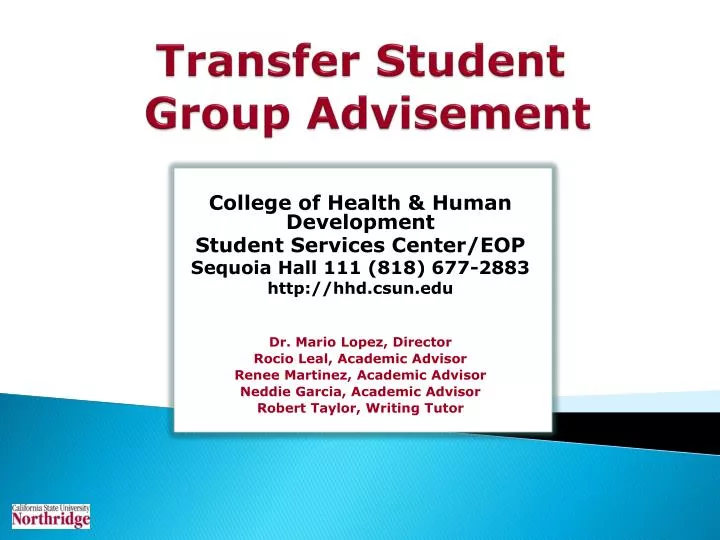transfer student group advisement