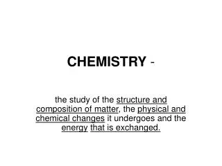 CHEMISTRY -