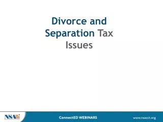 Divorce and Separation Tax Issues