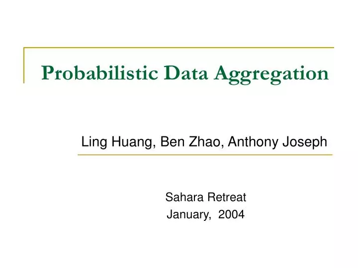 probabilistic data aggregation