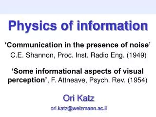 Physics of information