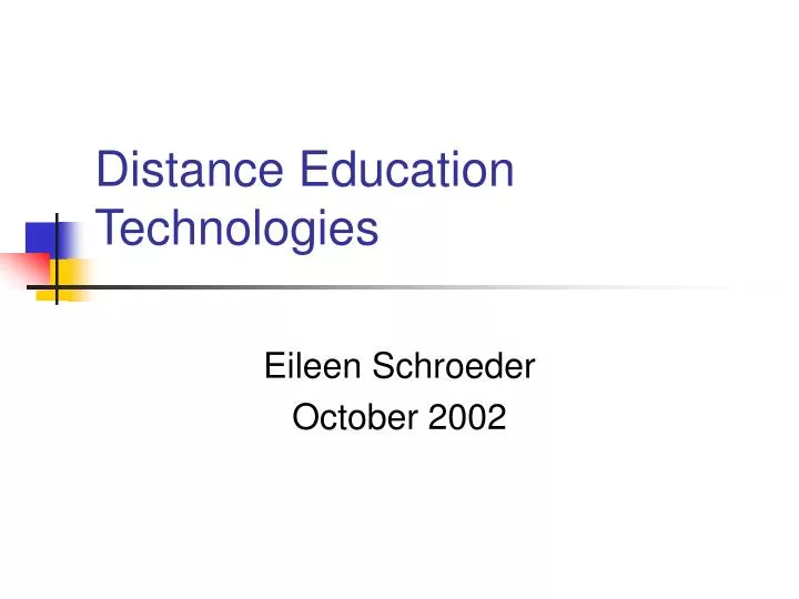 distance education technologies