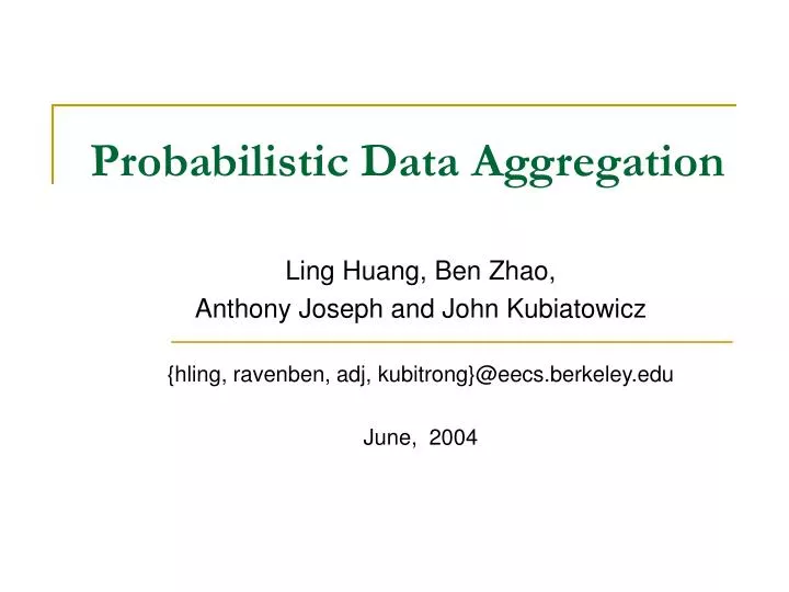probabilistic data aggregation