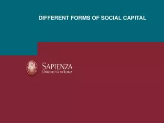 DIFFERENT FORMS OF SOCIAL CAPITAL