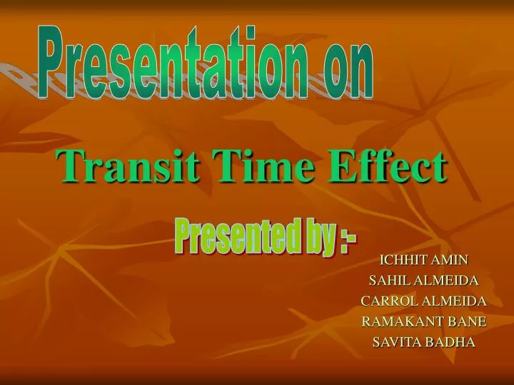 transit time effect