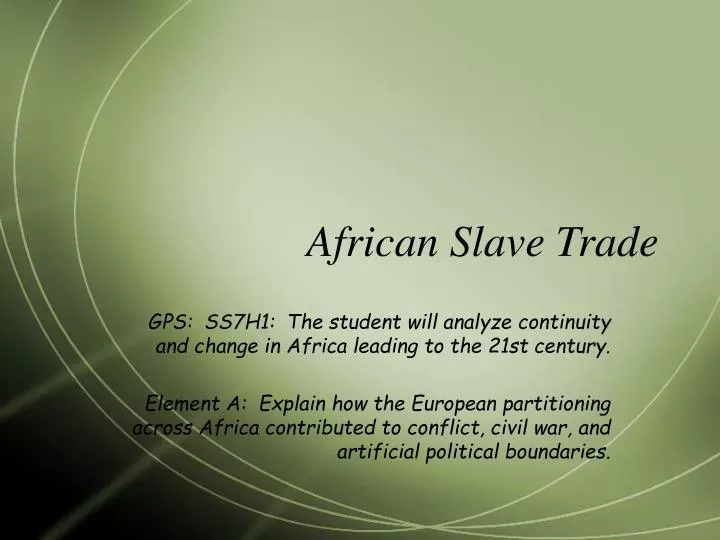 african slave trade