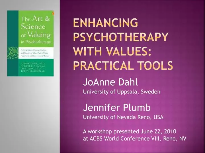 enhancing psychotherapy with values practical tools