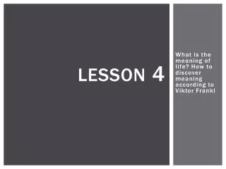 Lesson 4