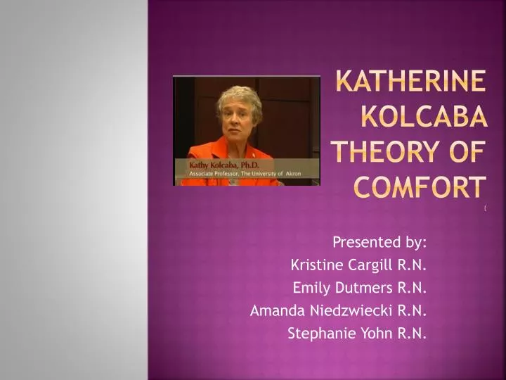 katherine kolcaba theory of comfort