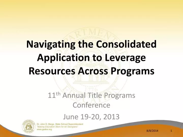 navigating the consolidated application to leverage resources across programs