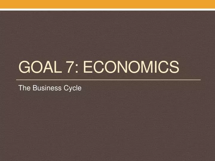 goal 7 economics