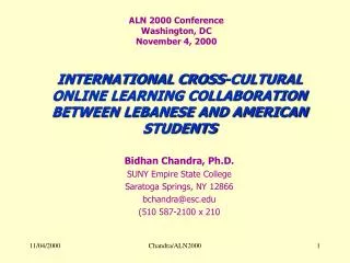 ALN 2000 Conference Washington, DC November 4, 2000