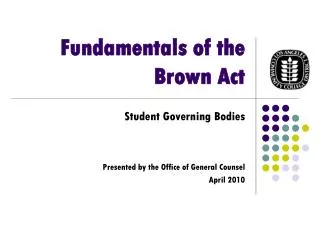Fundamentals of the Brown Act