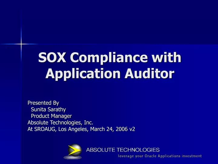sox compliance with application auditor