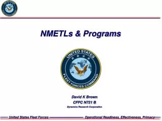 NMETLs &amp; Programs