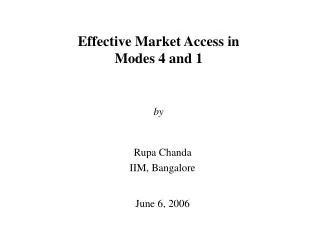 Effective Market Access in Modes 4 and 1 by