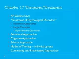 Chapter 17 Therapies/Treatment