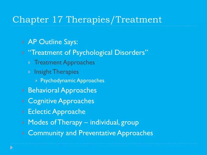 chapter 17 therapies treatment