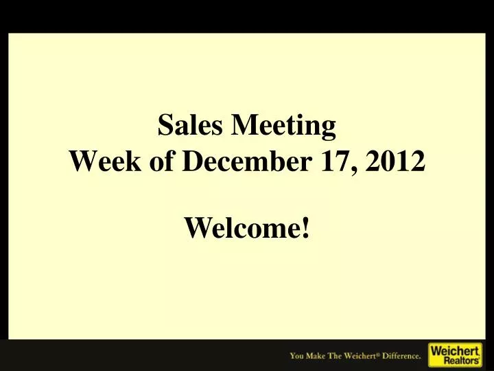 sales meeting week of december 17 2012