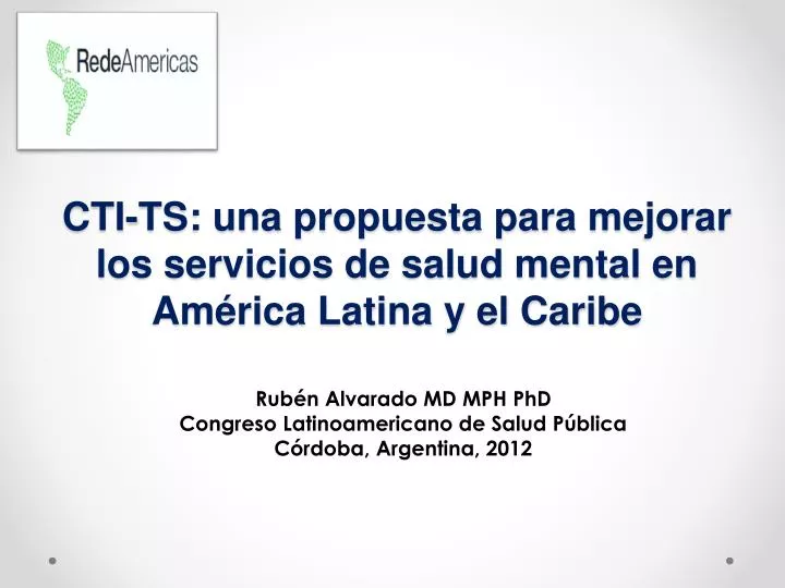 cti ts una propuesta para mejorar los servicios de salud mental en am rica latina y el caribe