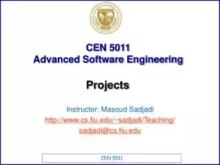 CEN 5011 Advanced Software Engineering