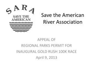 Save the American River Association