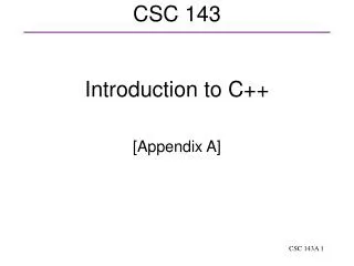 CSC 143