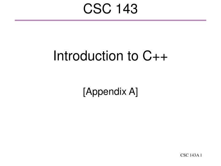 csc 143