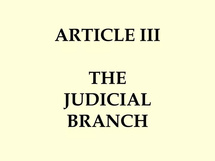 article iii the judicial branch