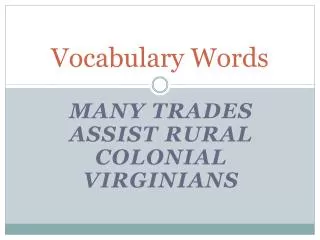 Vocabulary Words