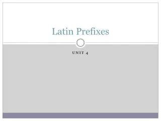 Latin Prefixes