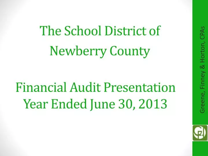 financial audit presentation year e nded june 30 2013
