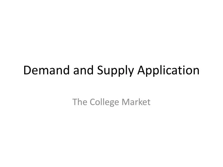 demand and supply application