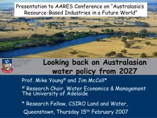 Looking back on Australasian water policy from 2027