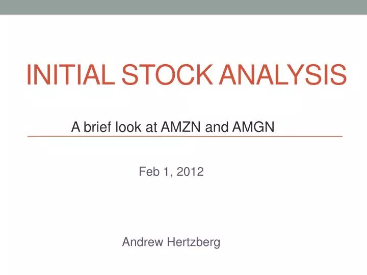 initial stock analysis