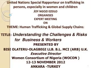 TITLE: Understanding the Challenges &amp; Risks for Business &amp; Workers PRESENTED BY