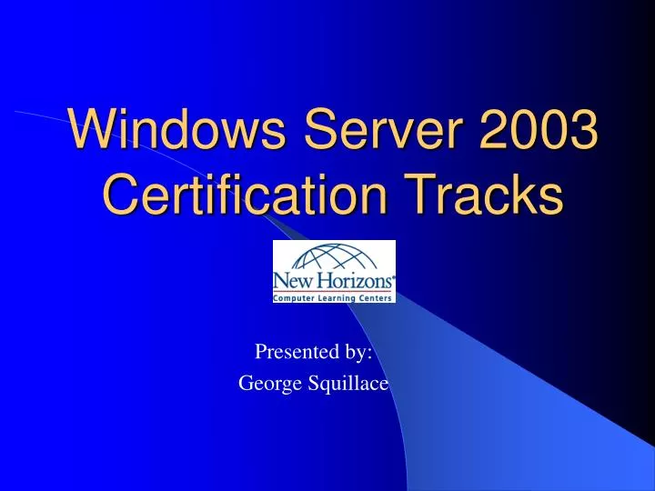 windows server 2003 certification tracks