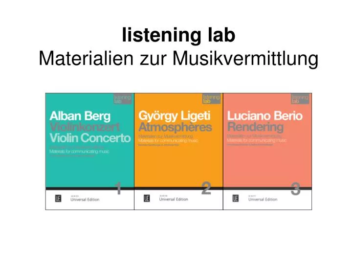 listening lab materialien zur musikvermittlung