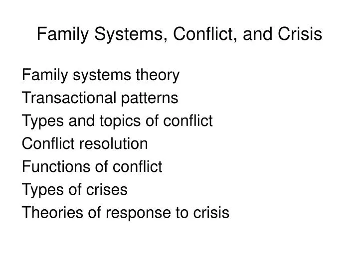 family systems conflict and crisis