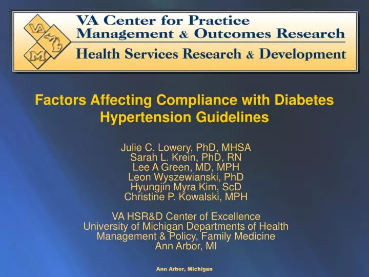 factors affecting compliance with diabetes hypertension guidelines